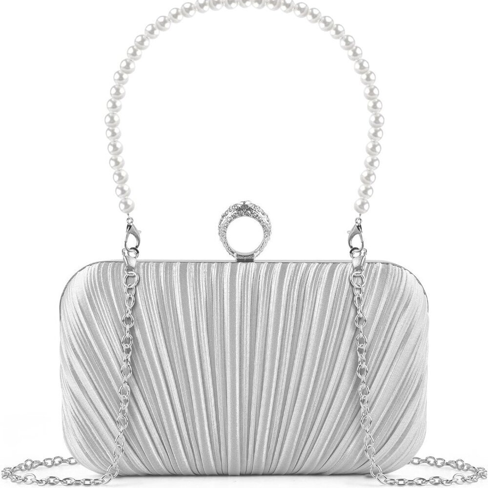 Women's Evening Bag Clutch Purse, Handbag Chain Strap Shoulder Bag for Wedding P